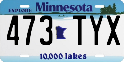 MN license plate 473TYX