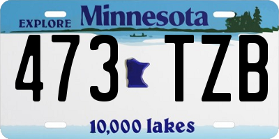 MN license plate 473TZB
