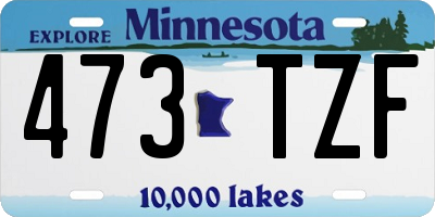 MN license plate 473TZF