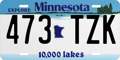 MN license plate 473TZK