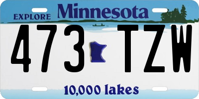 MN license plate 473TZW