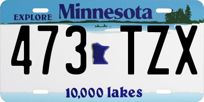 MN license plate 473TZX