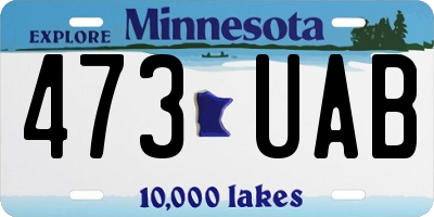 MN license plate 473UAB