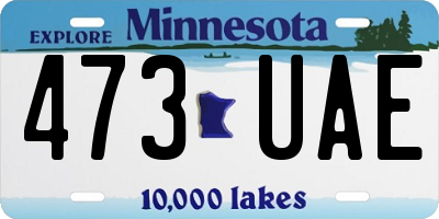 MN license plate 473UAE