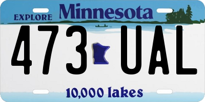 MN license plate 473UAL