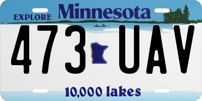 MN license plate 473UAV