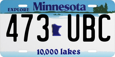 MN license plate 473UBC