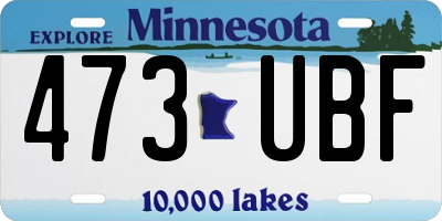 MN license plate 473UBF