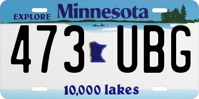 MN license plate 473UBG