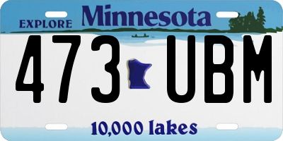MN license plate 473UBM