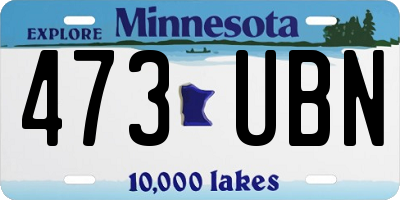 MN license plate 473UBN