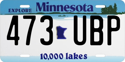 MN license plate 473UBP