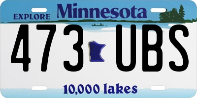MN license plate 473UBS