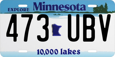 MN license plate 473UBV