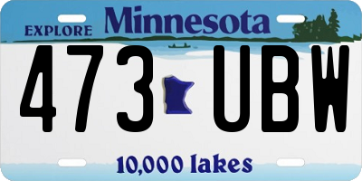 MN license plate 473UBW