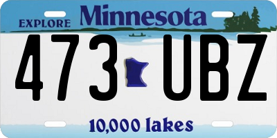MN license plate 473UBZ