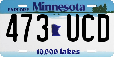 MN license plate 473UCD