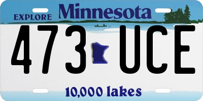 MN license plate 473UCE
