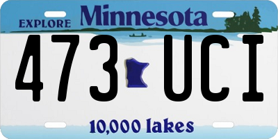 MN license plate 473UCI