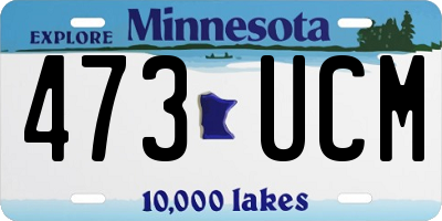 MN license plate 473UCM