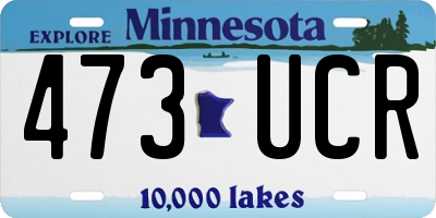 MN license plate 473UCR