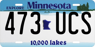 MN license plate 473UCS