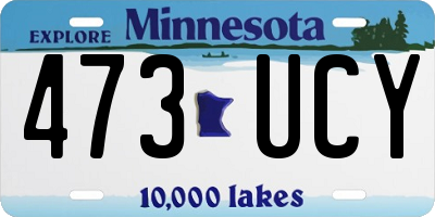 MN license plate 473UCY