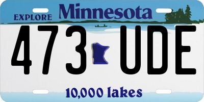 MN license plate 473UDE