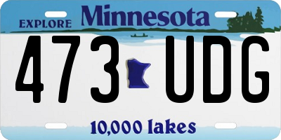 MN license plate 473UDG
