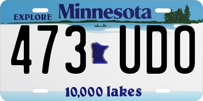 MN license plate 473UDO