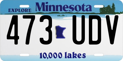 MN license plate 473UDV