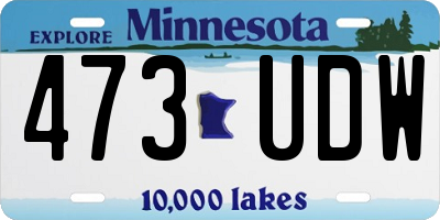 MN license plate 473UDW