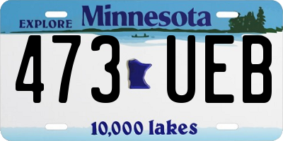 MN license plate 473UEB