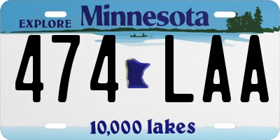 MN license plate 474LAA