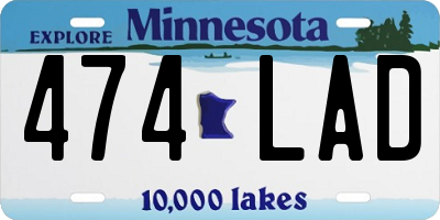 MN license plate 474LAD