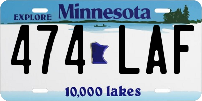 MN license plate 474LAF