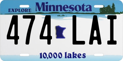MN license plate 474LAI