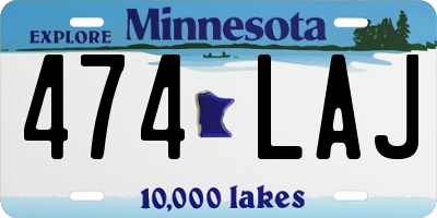 MN license plate 474LAJ