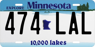 MN license plate 474LAL