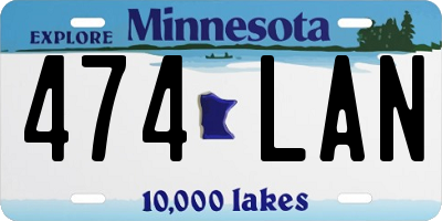MN license plate 474LAN