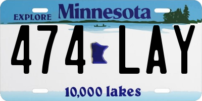 MN license plate 474LAY