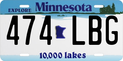 MN license plate 474LBG