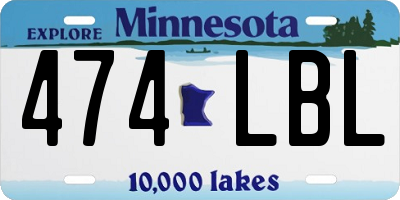 MN license plate 474LBL