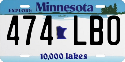 MN license plate 474LBO