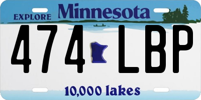 MN license plate 474LBP