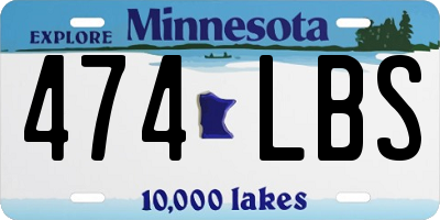 MN license plate 474LBS