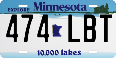 MN license plate 474LBT