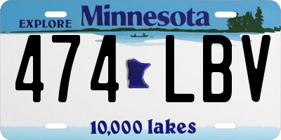MN license plate 474LBV