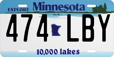 MN license plate 474LBY