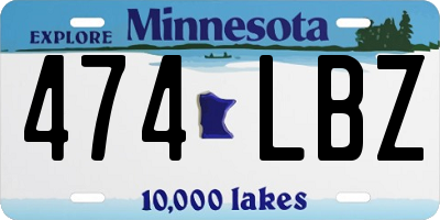 MN license plate 474LBZ